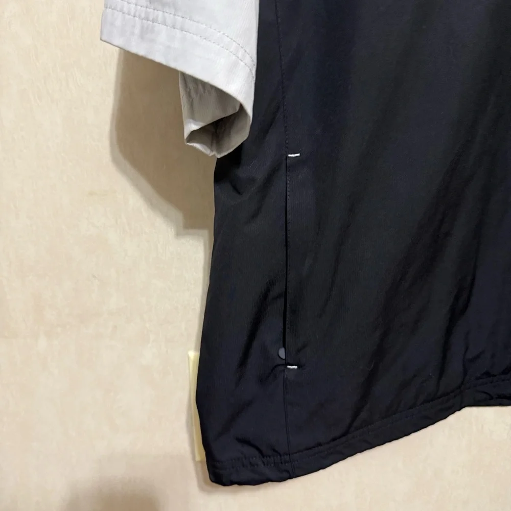 Second Skin Jacket Black Gray Pullover Windbreaker Pockets Short Sleeve